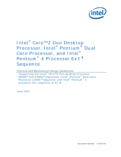 Intel® Core™ 2 Duo, Intel® Pentium® Dual-Core, Thermal Design