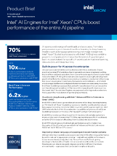 Fiche produit des processeurs Intel® Xeon® Scalable accélérés pour l'IA