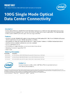 Connectivité optique 100G DR/FR/LR pour centre de données