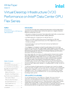 Présentation et performances de la VDI sur Intel® Data Center GPU Flex Series
