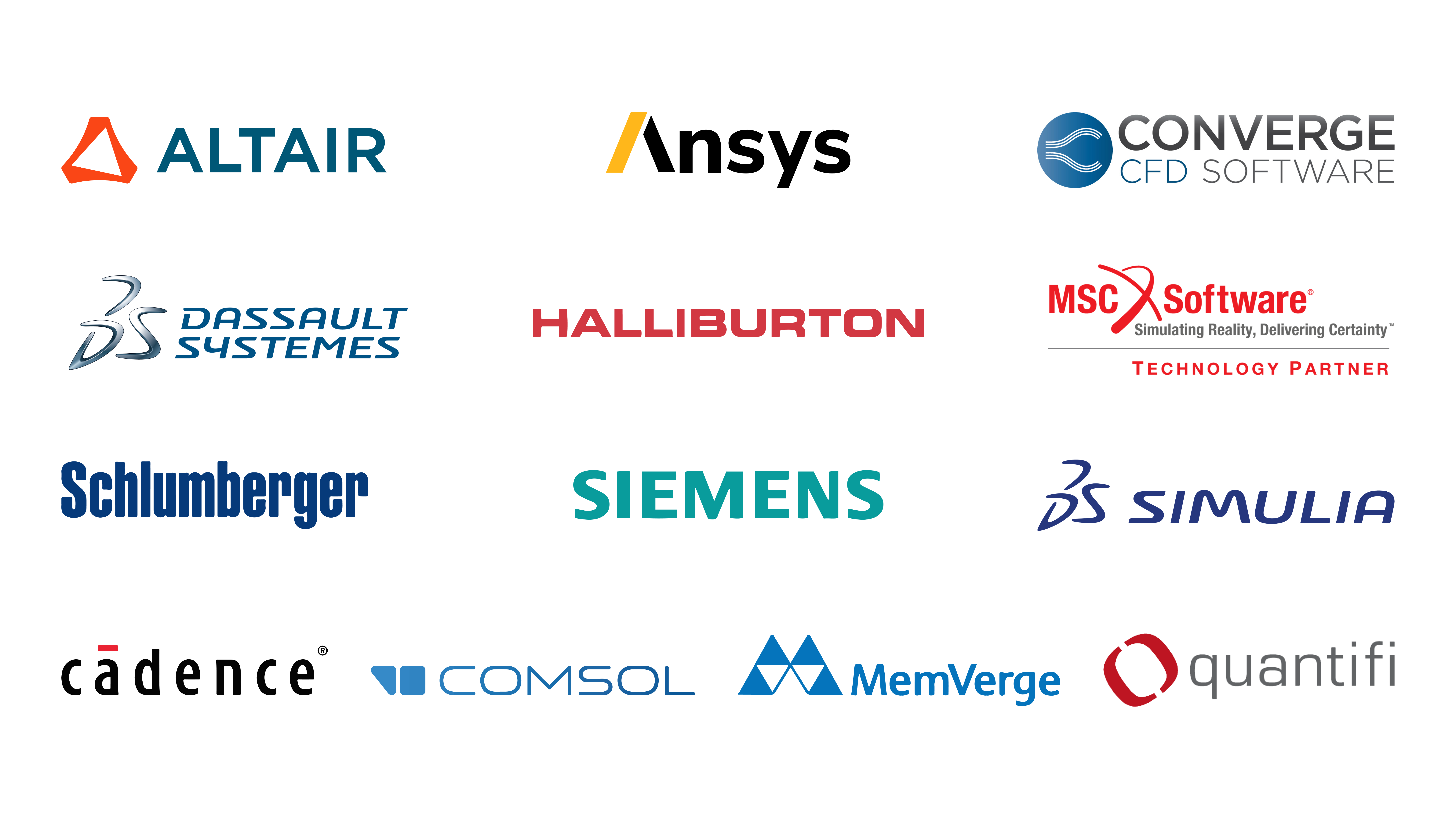 Ensemble de logos des partenaires logiciels HPC d'Intel