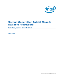 Second Generation Intel® Xeon® Scalable Processors Datasheet, Vol. 1