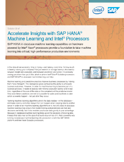 Accelerate SAP HANA* Machine Learning