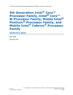 5th Generation Intel® Core™ Processor Family Specification Update