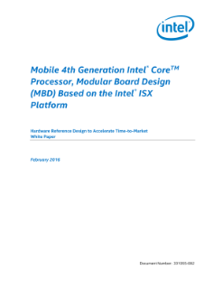 Processeur Intel® Core™ de 4e génération pour PC portables : conception de carte modulaire (MBD) basée sur la plate-forme Intel® ISX : livre blanc
